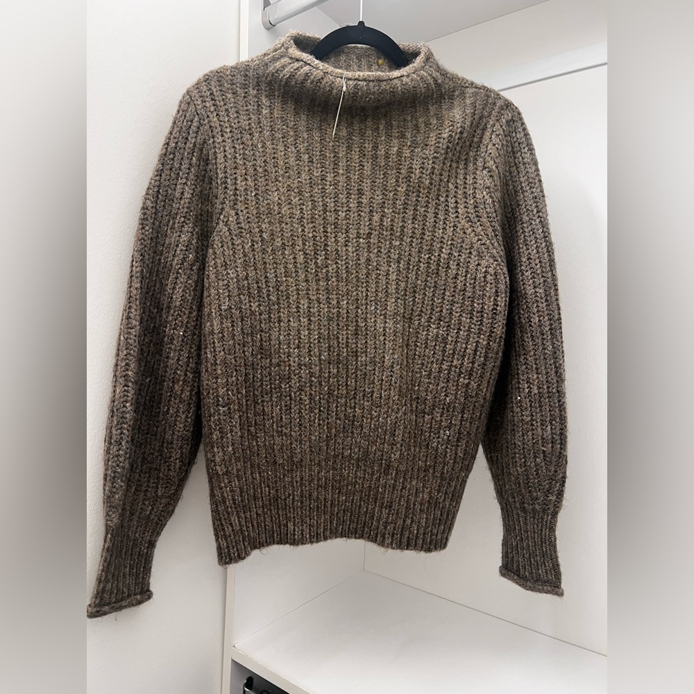 Madewell Loretto Mockneck Pullover Sweater in Brown NWT size small